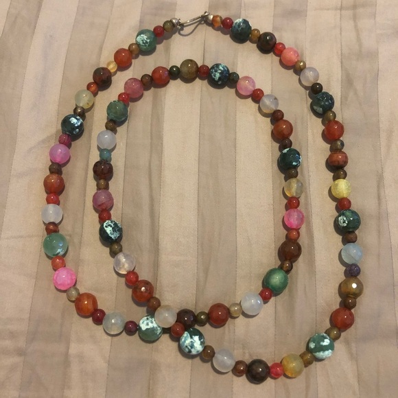 Long gemstone bead necklace - Picture 1 of 2